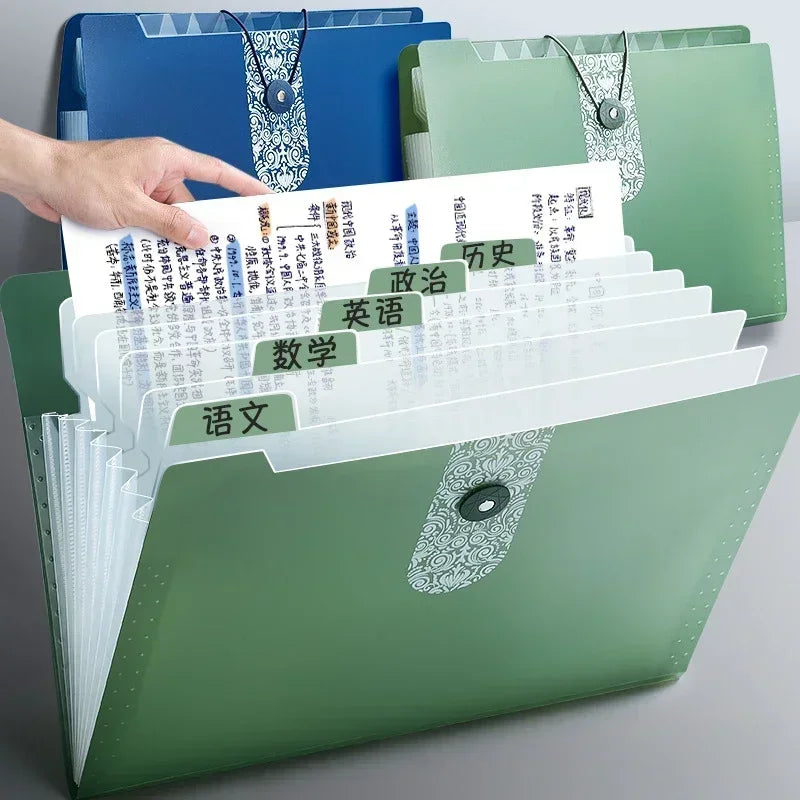 Portable Document Organizer for Office & Home - A4 12-Pocket Expanding File Folder