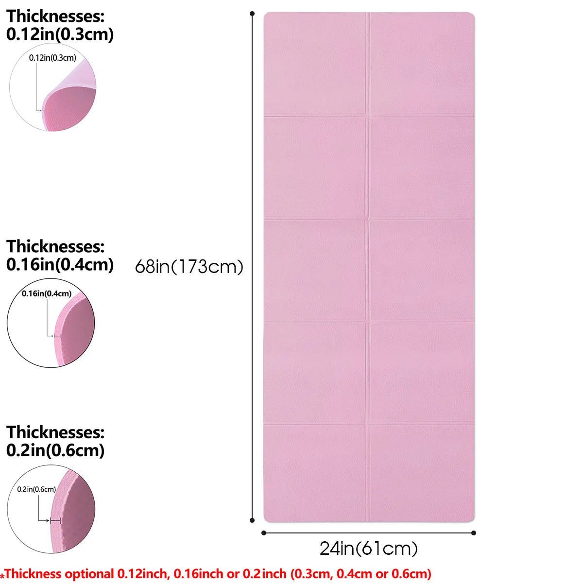 Foldable Non-Slip Yoga Mat – 6mm Thick Travel Fitness Pad for Home Workouts & Pilates