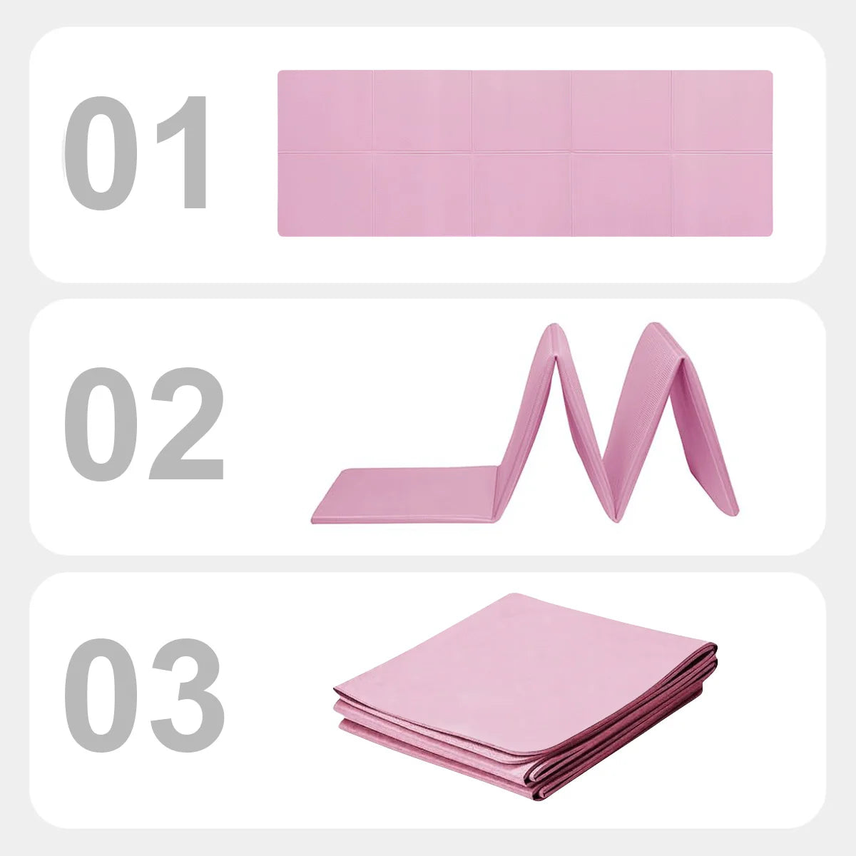Foldable Non-Slip Yoga Mat – 6mm Thick Travel Fitness Pad for Home Workouts & Pilates