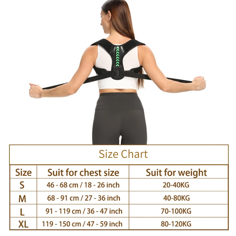 Adjustable Back & Shoulder Posture Corrector – Spine Support Brace for Home, Office & Sport