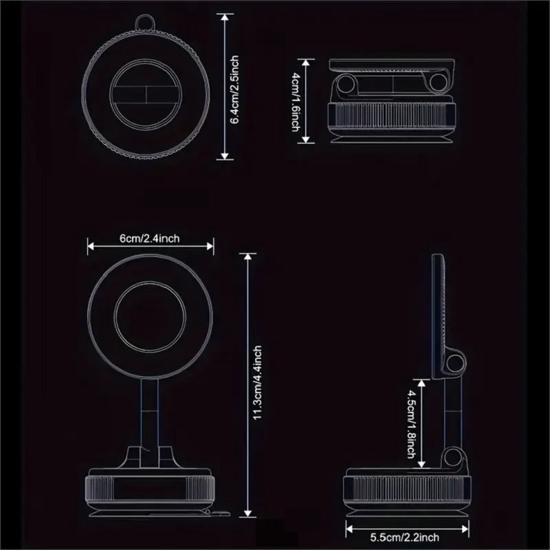360° Rotating Vacuum Magnetic Car Phone Holder – New Model