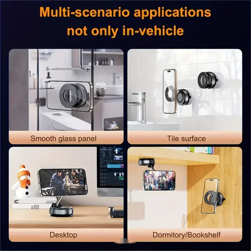 360° Rotating Vacuum Magnetic Car Phone Holder – New Model
