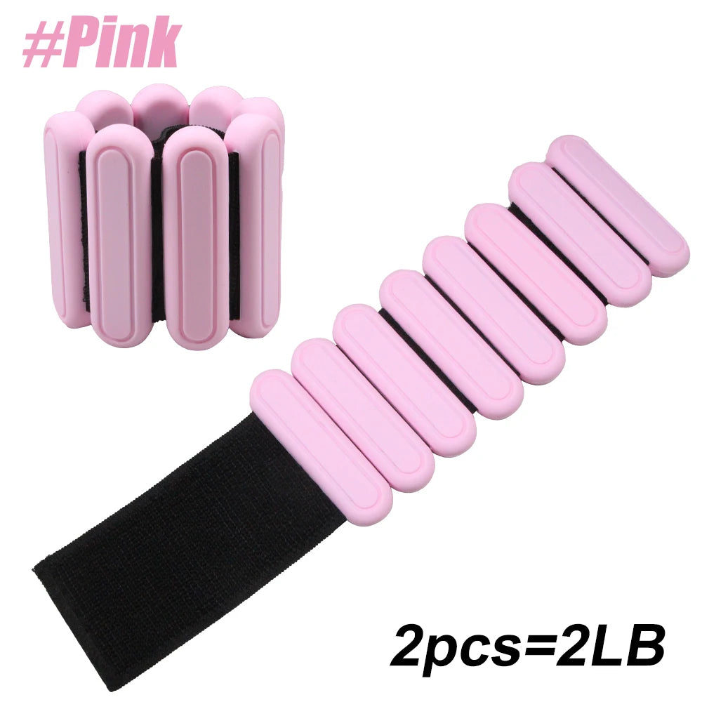 Adjustable Silicone Ankle & Wrist Weights – 1lb Each (0.45kg) – Lightweight Fitness Bands for Women & Seniors – Yoga, Walking & Strength Training
