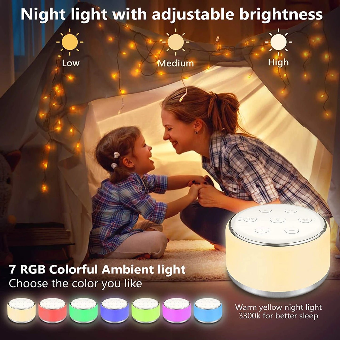 White Noise Machine Desktop For Better Sleep – Enhanced Sleep & Relaxation Solution