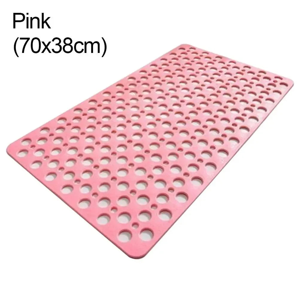 Non-Slip Bath Mat with Drain Holes & Suction Cups – Safe, Clean, and Comfortable