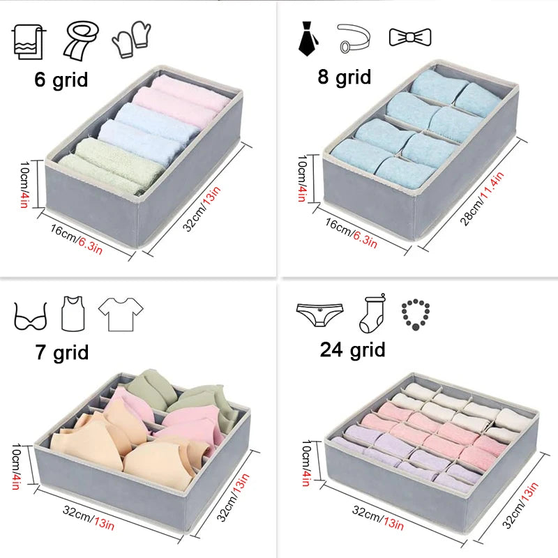 Foldable Drawer Organizer for Underwear, Socks, and Accessories – Space-Saving Wardrobe Storage Box