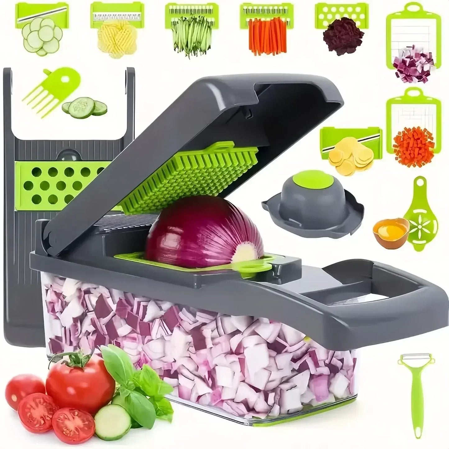Multifunctional Vegetable Chopper & Slicer with 7 Blades