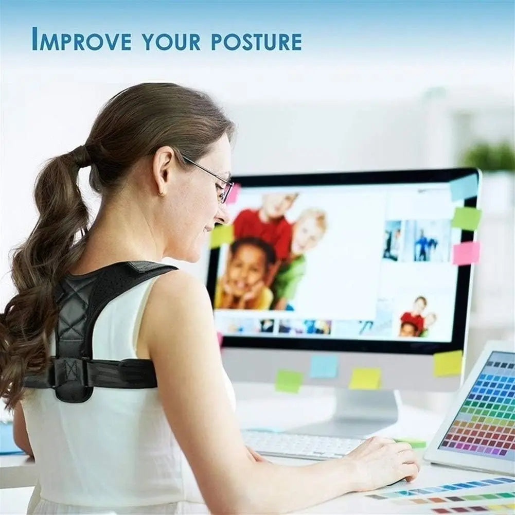 Adjustable Back & Shoulder Posture Corrector – Spine Support Brace for Home, Office & Sport