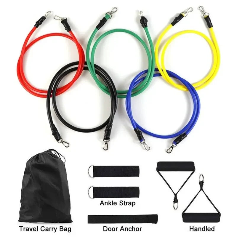 11 pcs Resistance Bands Set – Portable Fitness Equipment for Full-Body Workouts