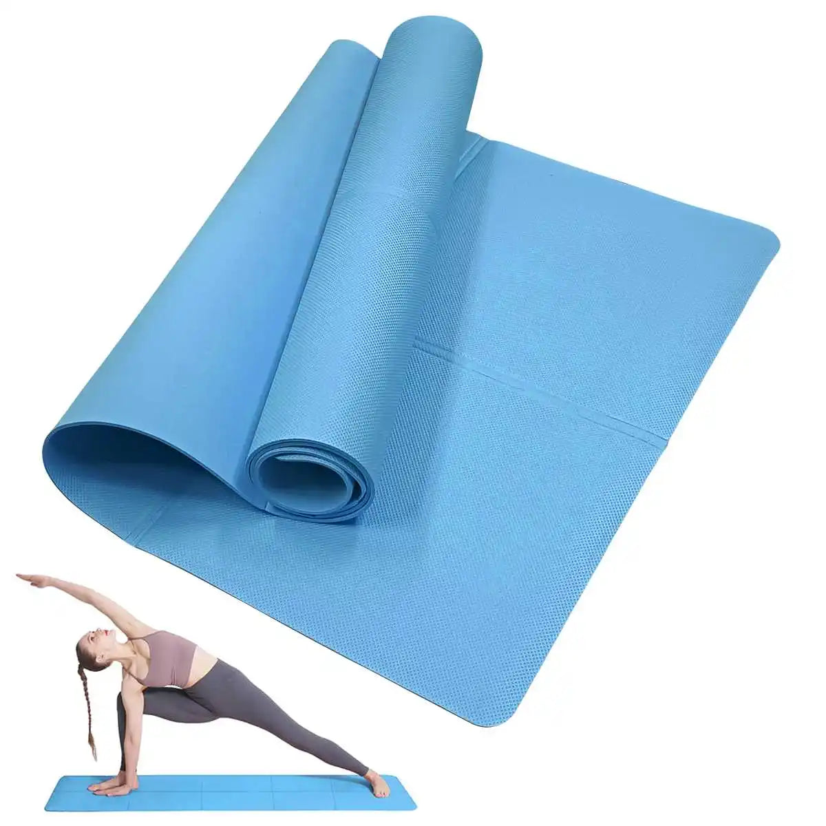 Foldable Non-Slip Yoga Mat – 6mm Thick Travel Fitness Pad for Home Workouts & Pilates