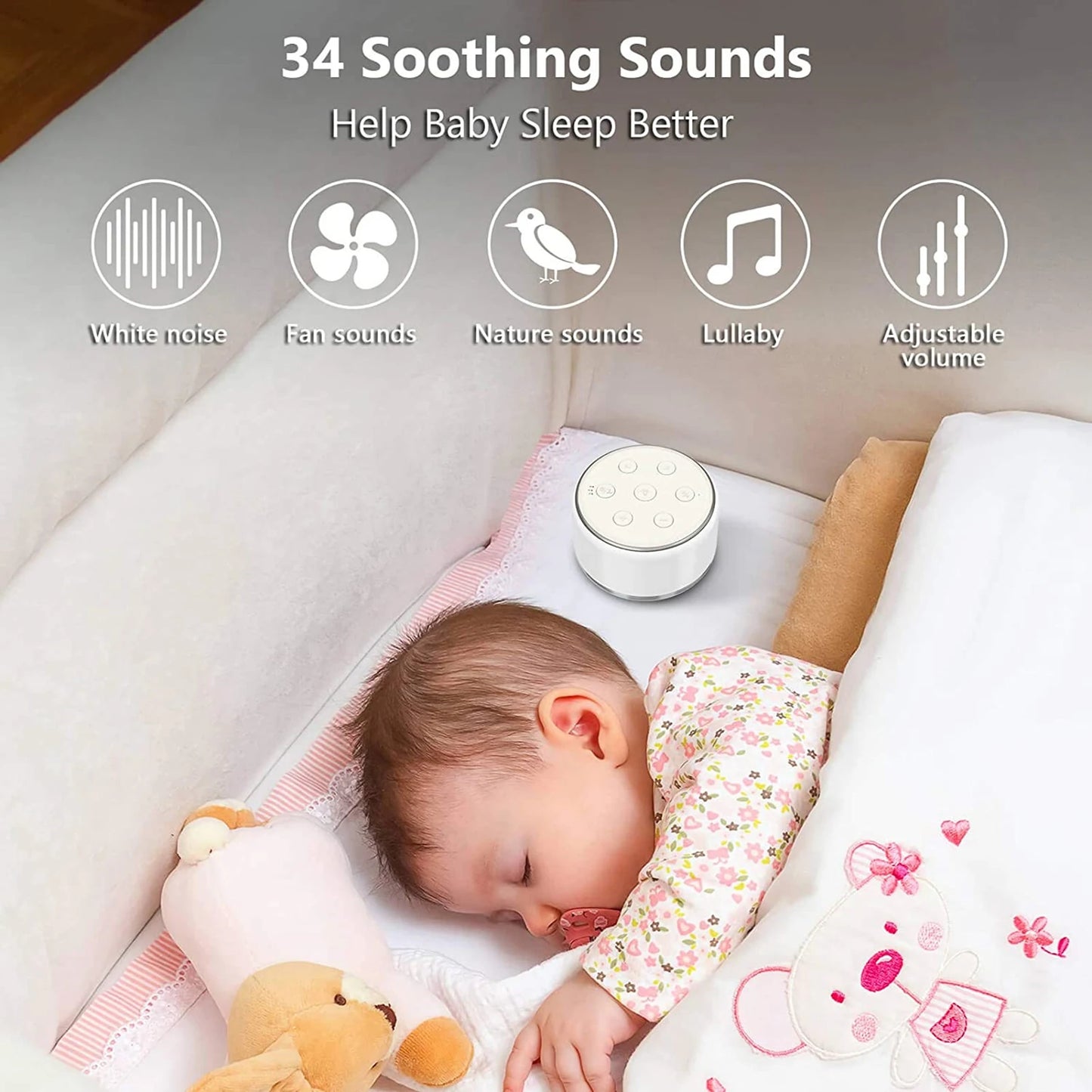 White Noise Machine Desktop For Better Sleep – Enhanced Sleep & Relaxation Solution