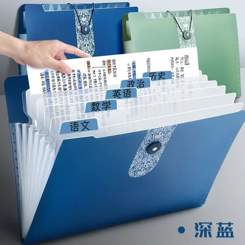 Portable Document Organizer for Office & Home - A4 12-Pocket Expanding File Folder