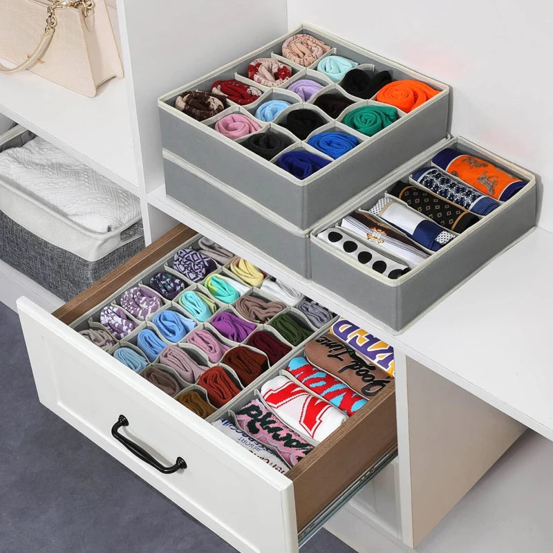 Foldable Drawer Organizer for Underwear, Socks, and Accessories – Space-Saving Wardrobe Storage Box
