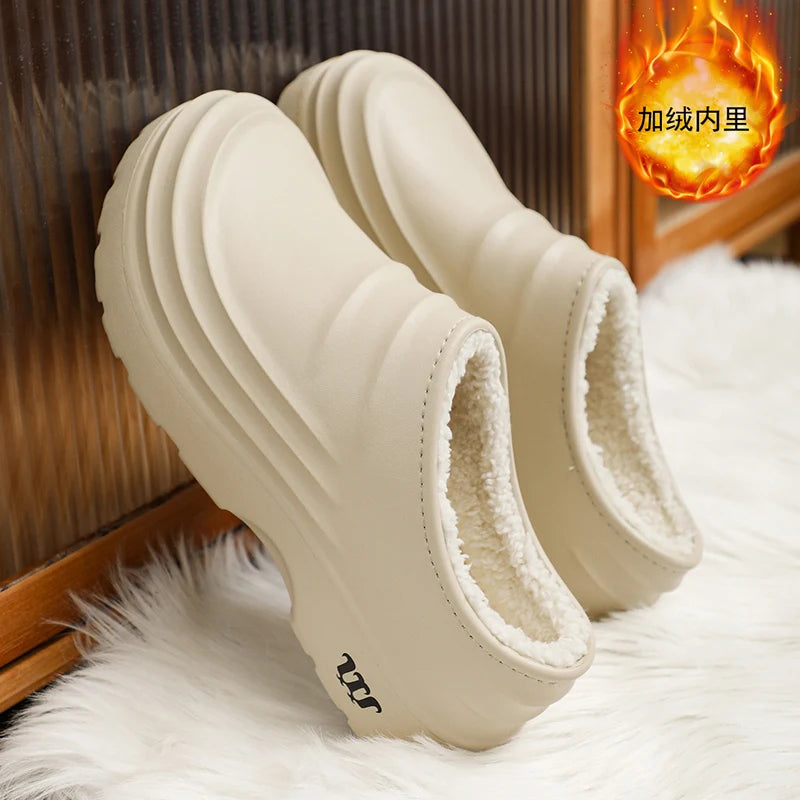 Men’s Winter Warm Waterproof Cotton Slippers – Indoor & Outdoor Comfort