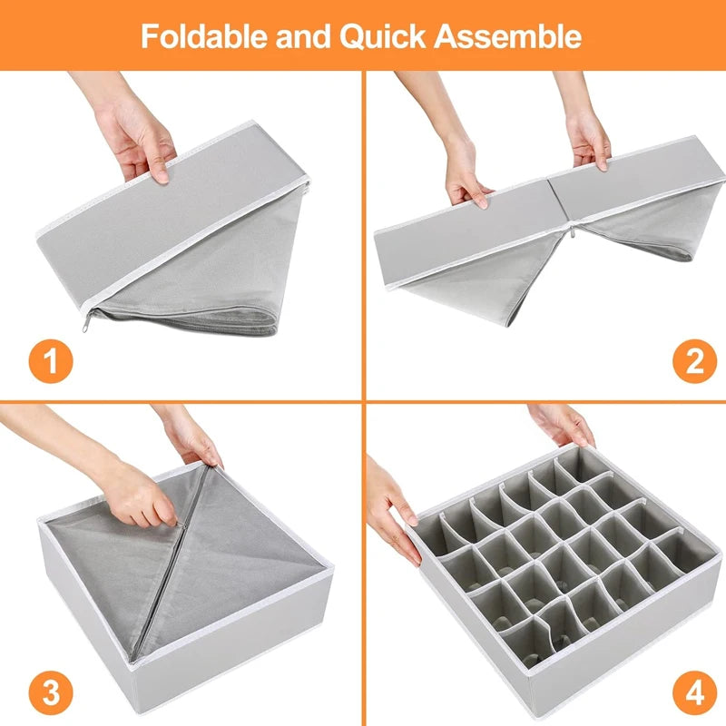 Foldable Drawer Organizer for Underwear, Socks, and Accessories – Space-Saving Wardrobe Storage Box