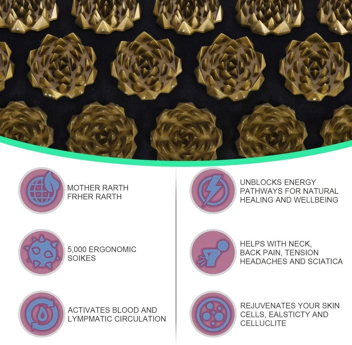 Acupressure Yoga Mat with Pillow – Shiatsu Massage for Relaxation and Pain Relief