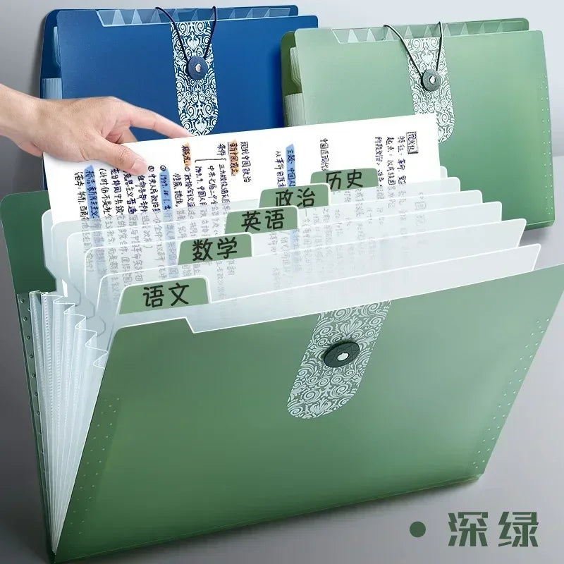 Portable Document Organizer for Office & Home - A4 12-Pocket Expanding File Folder