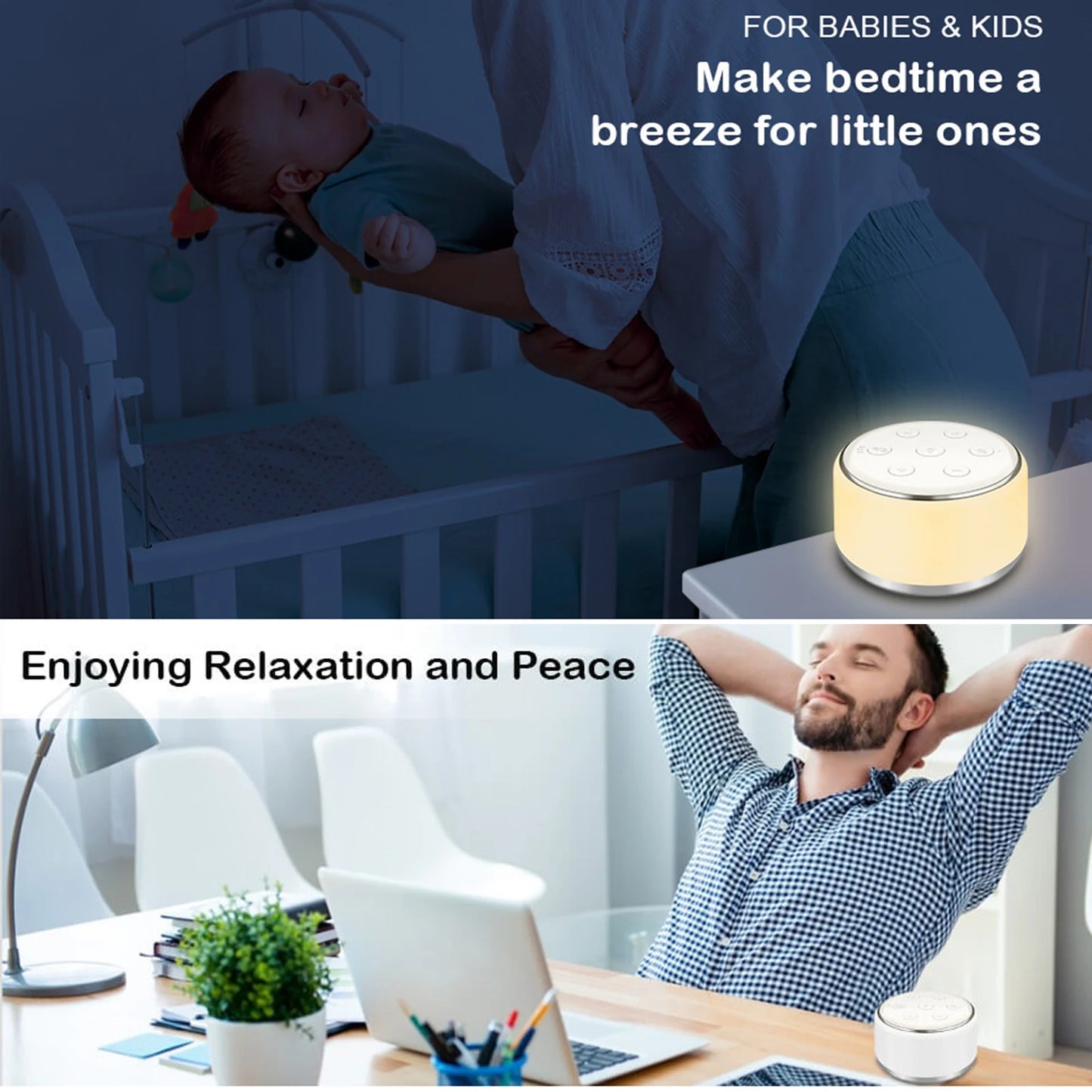 White Noise Machine Desktop For Better Sleep – Enhanced Sleep & Relaxation Solution