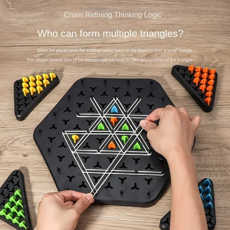 Chain Triangle Chess Strategy Board Game – Fun Family & Logic Duel Game for Kids & Adults