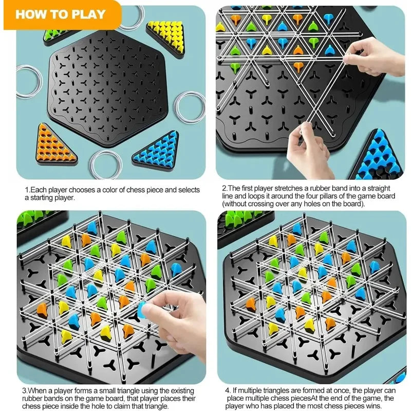 Chain Triangle Chess Strategy Board Game – Fun Family & Logic Duel Game for Kids & Adults