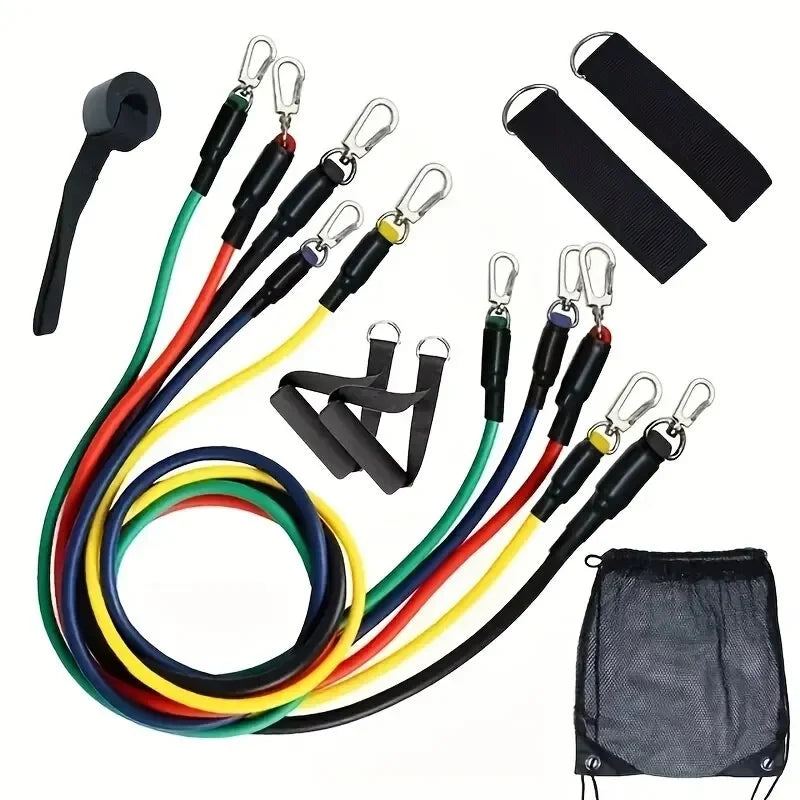 11 pcs Resistance Bands Set – Portable Fitness Equipment for Full-Body Workouts