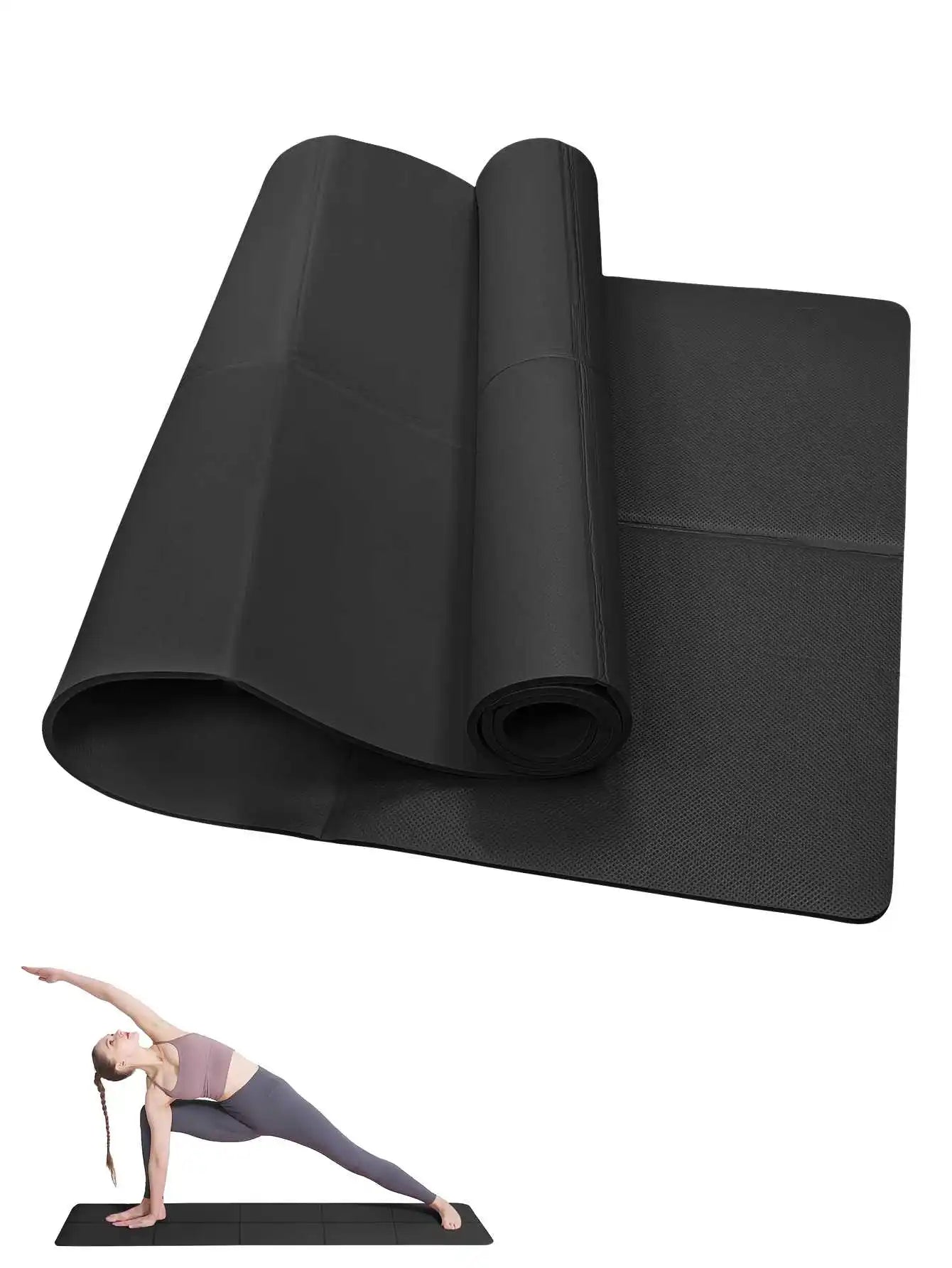 Foldable Non-Slip Yoga Mat – 6mm Thick Travel Fitness Pad for Home Workouts & Pilates